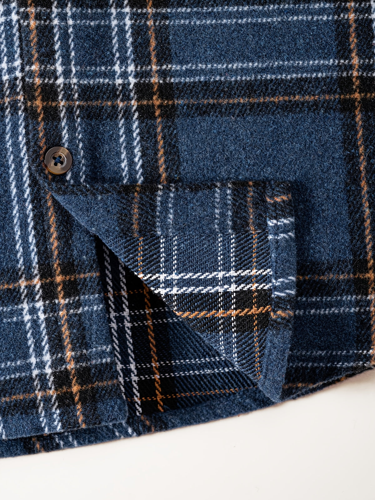 Camisa de Manga Larga a Cuadros Azul Marino para Niño con Bolsillo en el Pecho (Prenda Casual de Otoño y Vuelta al Cole) (4Y - 12Y)