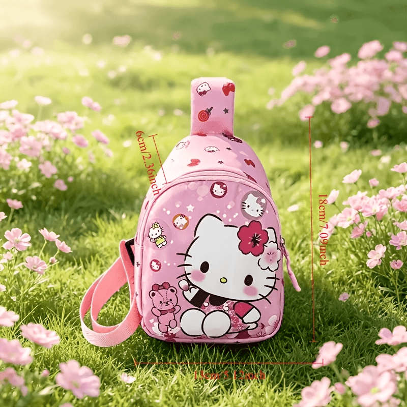 Set de 2 Piezas Sanrio Hello Kitty: Mini Mochila Cruzada de Un Hombro y Gorra Infantil (Estilo Dulce y Casual)