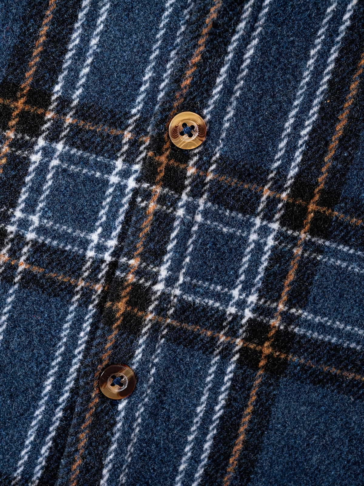 Camisa de Manga Larga a Cuadros Azul Marino para Niño con Bolsillo en el Pecho (Prenda Casual de Otoño y Vuelta al Cole) (4Y - 12Y)