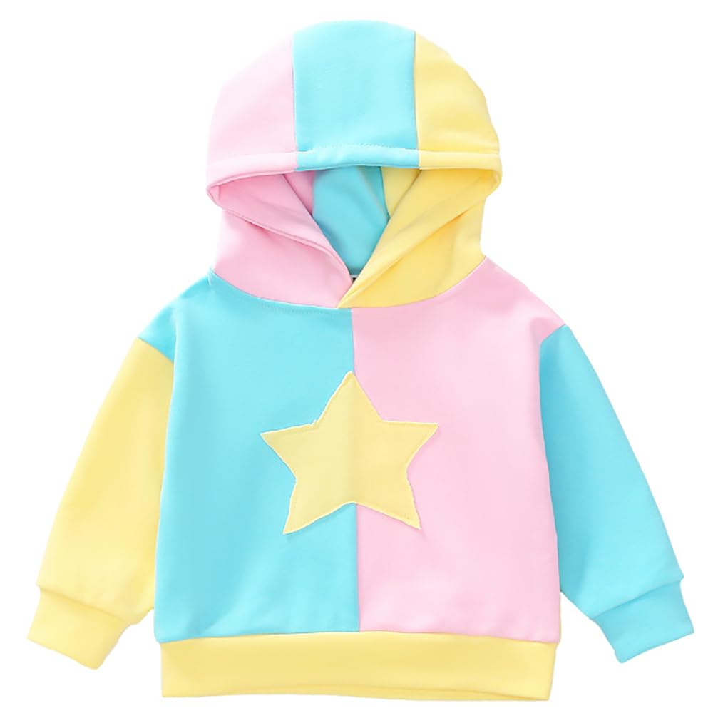 Conjunto 2 Piezas para Niña: Hoodie Color Block con Estrella y Jogger Jeans Bordados