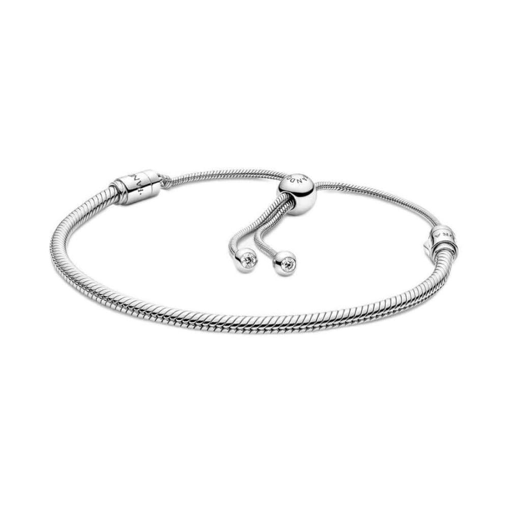 Pulsera Pandora Moments Cadena Serpiente Deslizante  Plata de ley