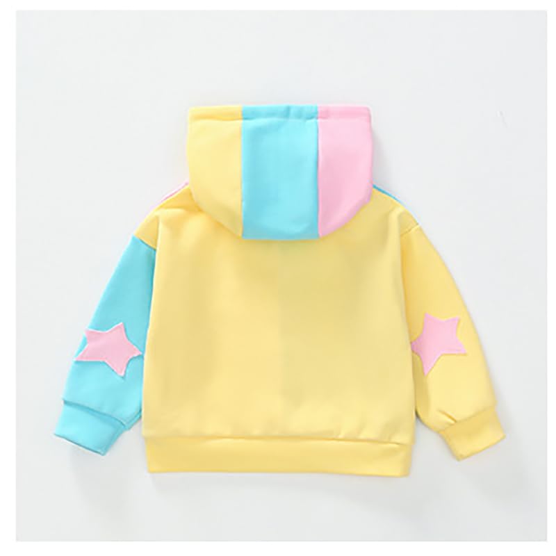 Conjunto 2 Piezas para Niña: Hoodie Color Block con Estrella y Jogger Jeans Bordados