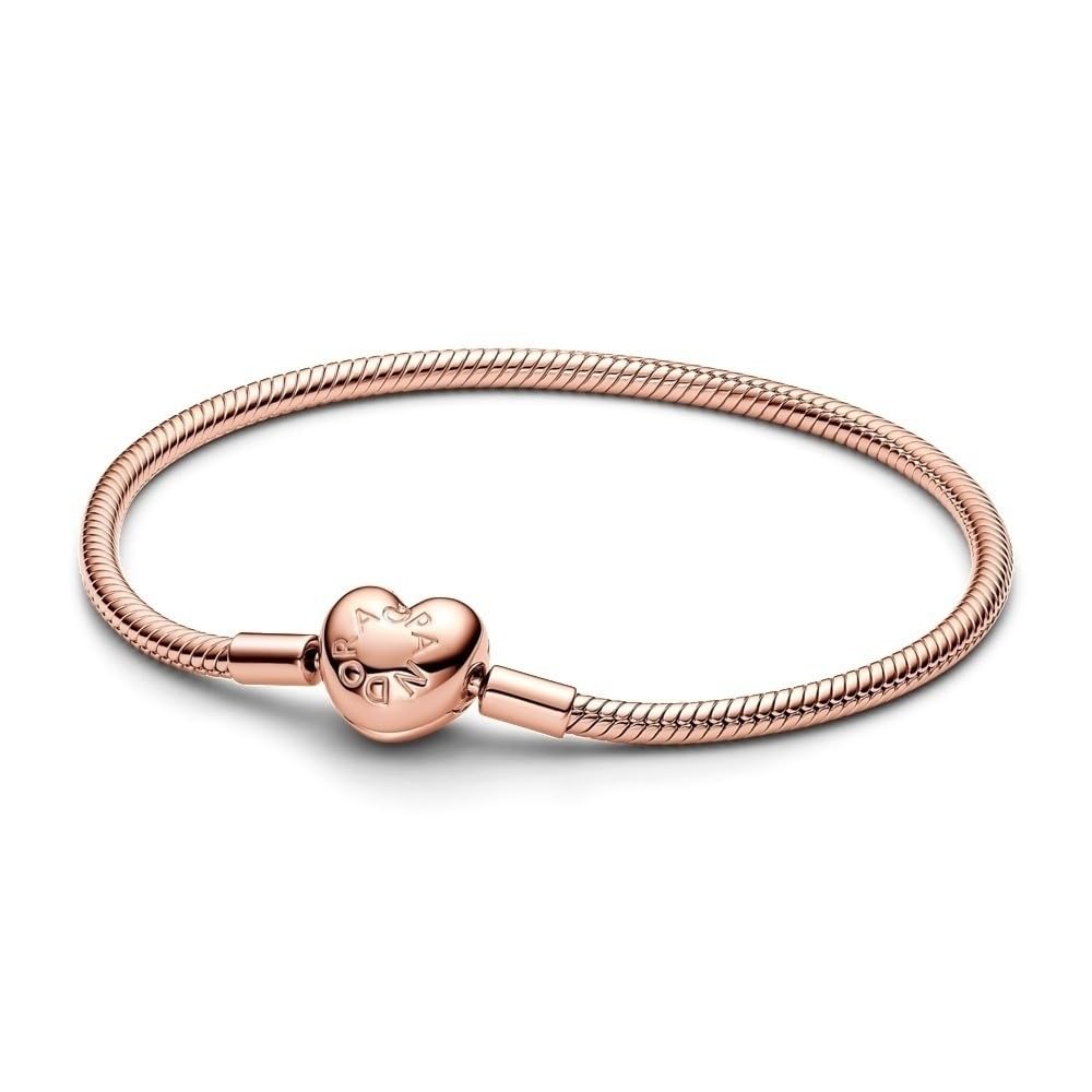 Pulsera Pandora Moments Cadena Serpiente Corazón Oro Rosa