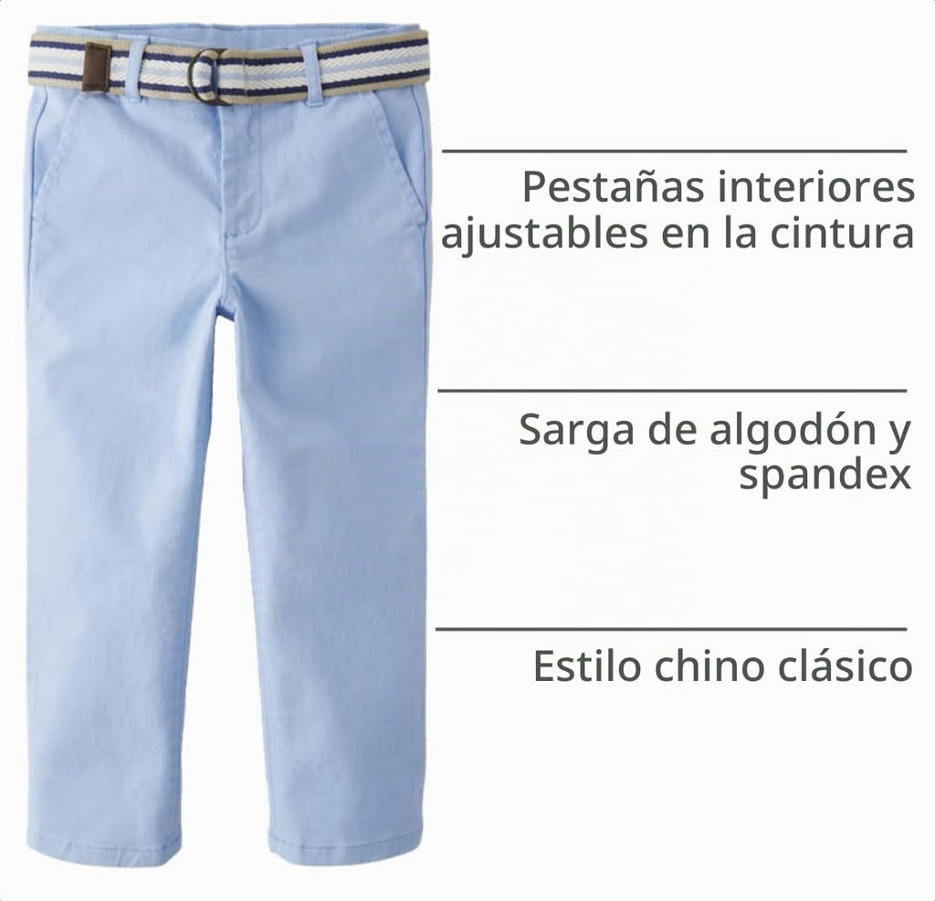 Gymboree Pantalón Chino Azul Daybreak con Cinturón