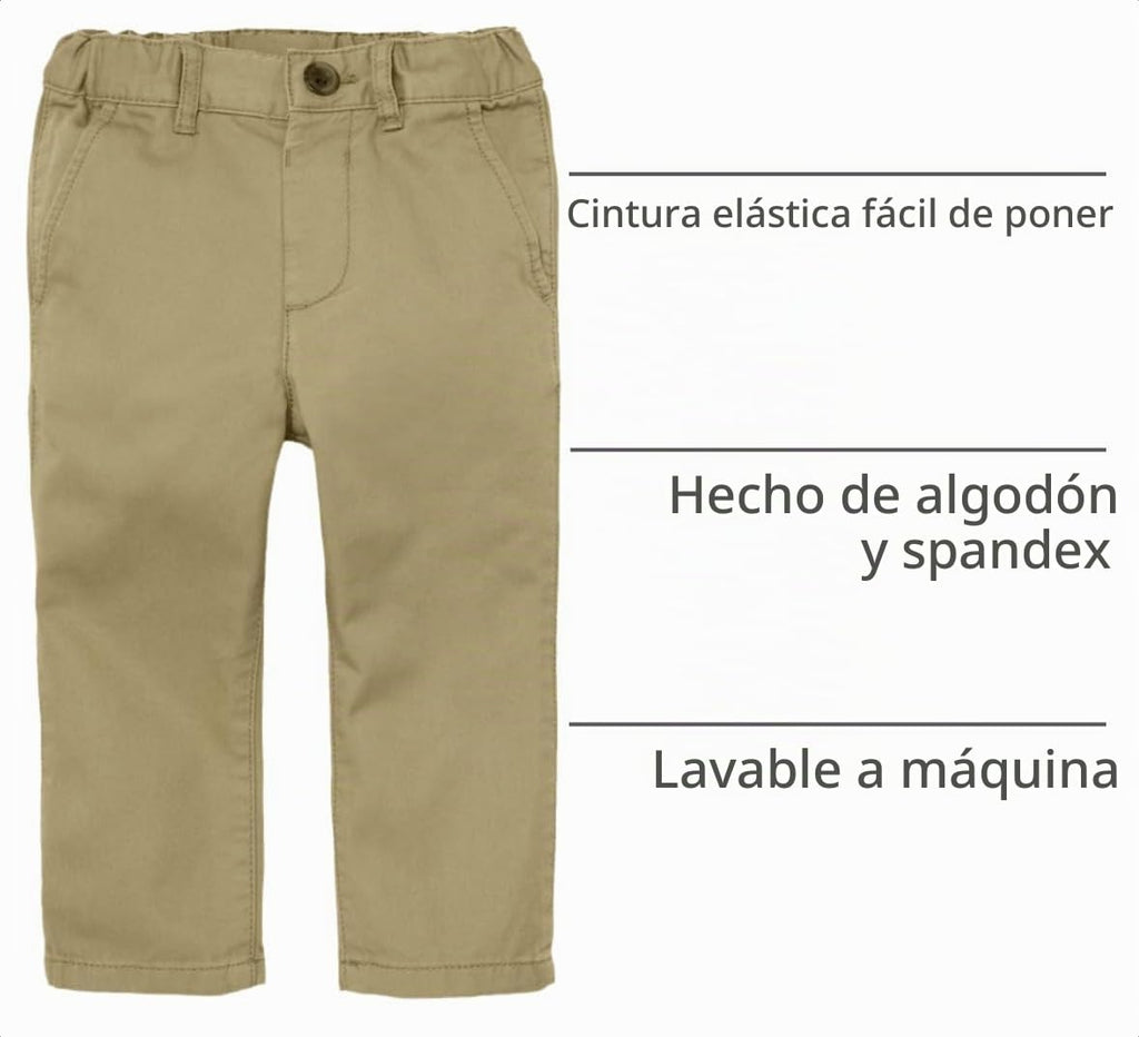 The Children's Place | Pantalón Chino Elástico Ajustado Khaki Bebé Niño (6M - 5T)