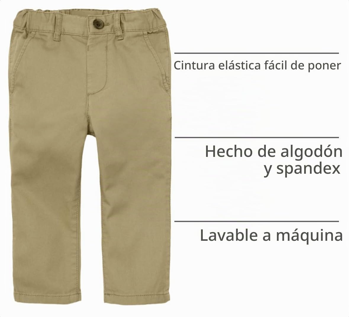 The Children's Place | Pantalón Chino Elástico Ajustado Khaki Bebé Niño (6M - 5T)