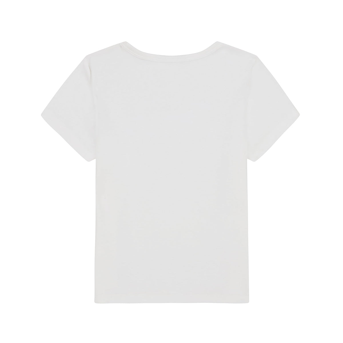 Tommy Hilfiger | Camiseta Nina Manga Corta | 100% Algodon | Cuello Redondo | Monograma T♥H Lentejuelas Navy + Rojo | Corte Ajustado | Blanco (7 - 16T)