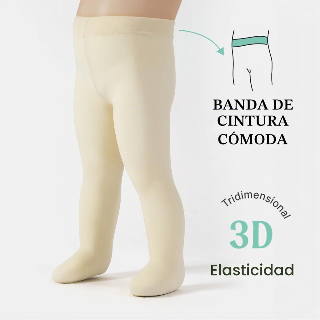 CALZITALY | Pantimedias Bebé Niña Pack 2 Microfibra 40 DEN Semiopacas Crema Azul Marino
