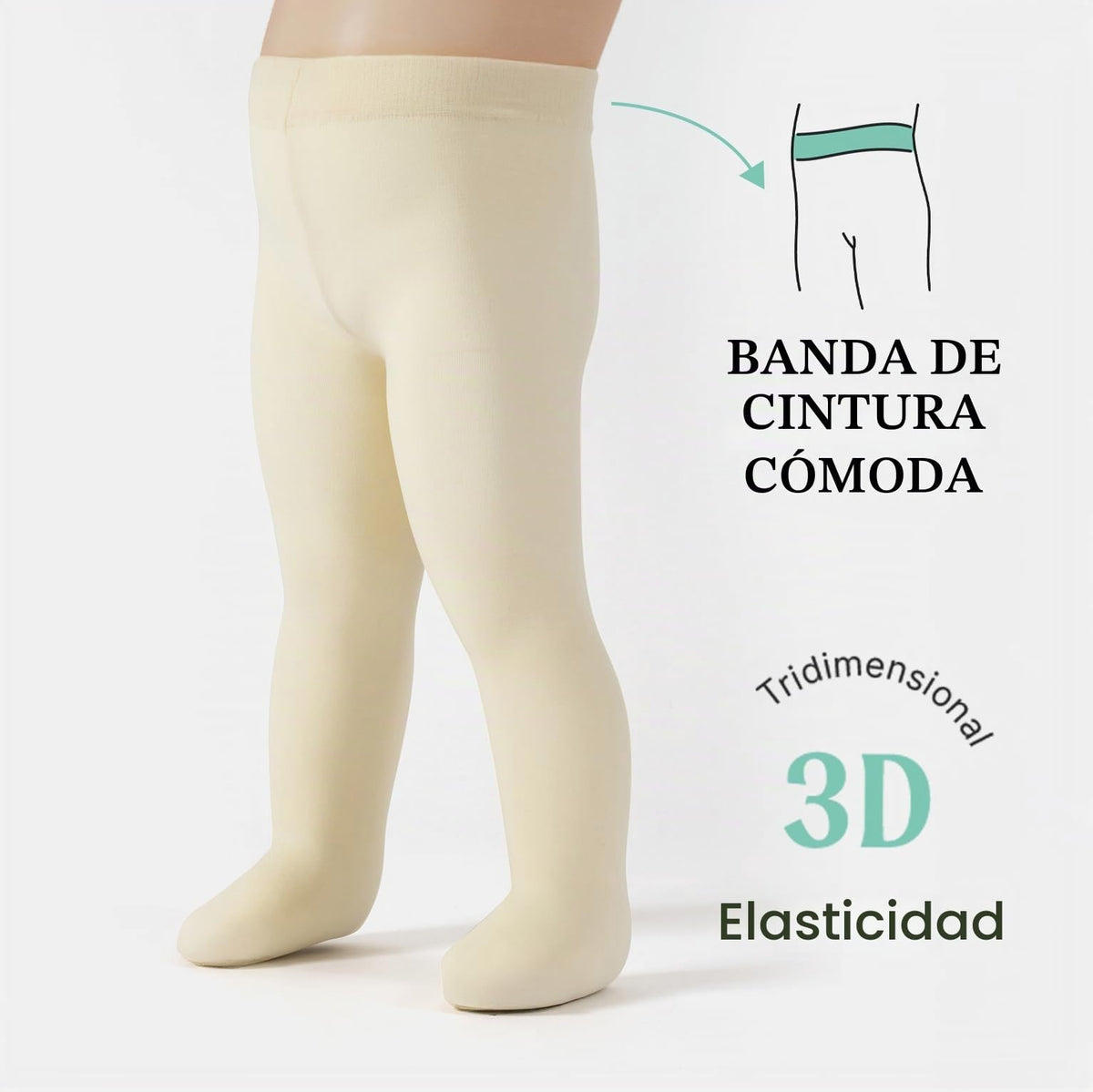 CALZITALY | Pantimedias Bebé Niña Pack 2 Microfibra 40 DEN Semiopacas Crema Azul Marino