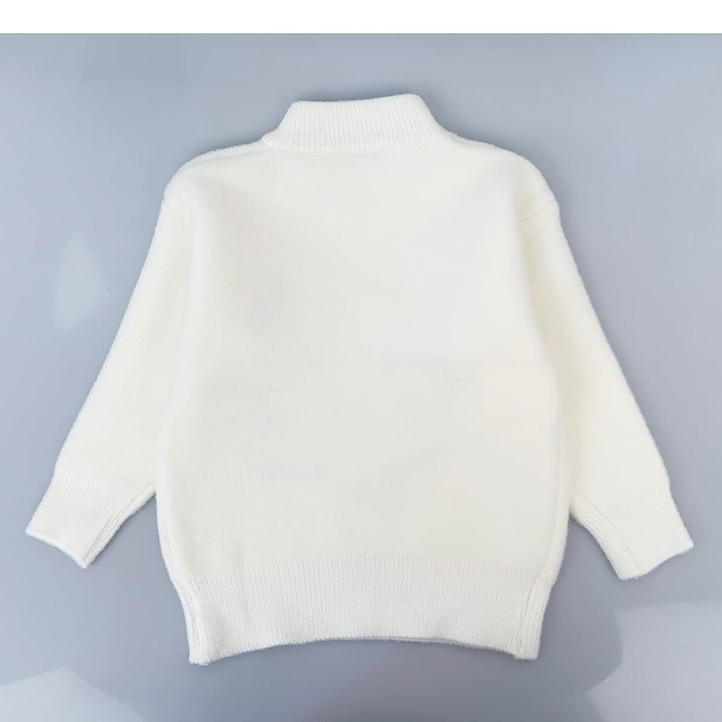 Conjunto 2 Piezas para Niña: Suéter con Osito Corona 3D y Jeans Wide-Leg Bordados  (Solo 5-6T)