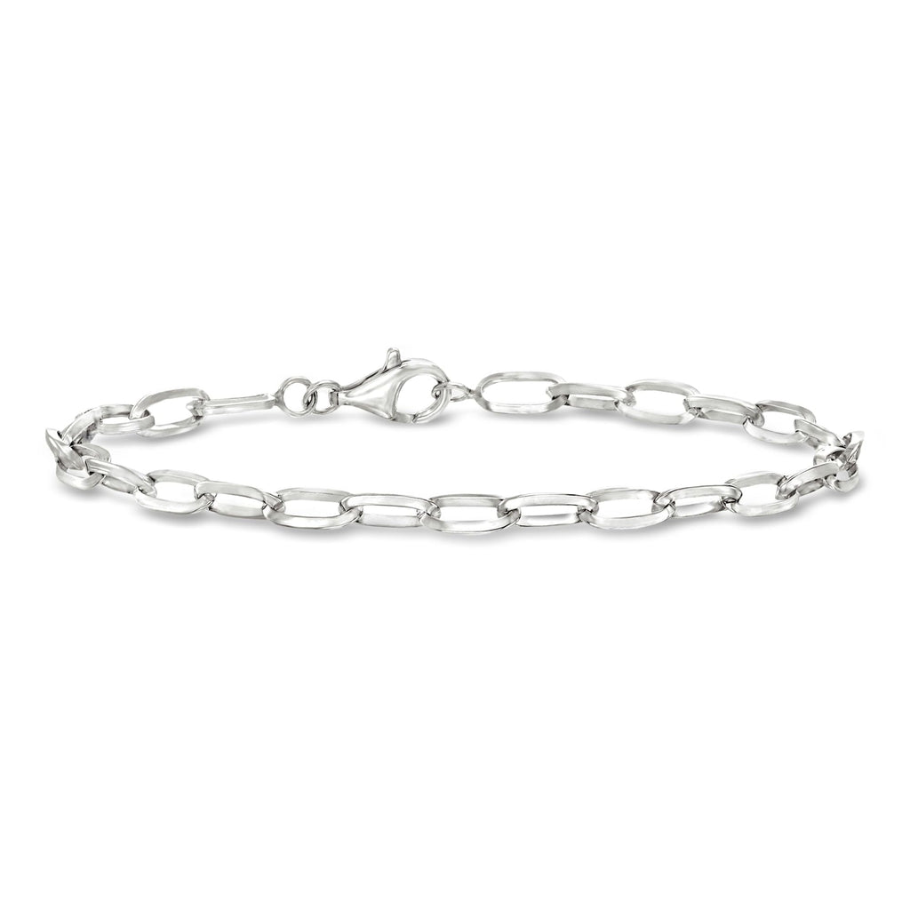 Pulsera de Eslabones Paper Clip Sólida en Plata de Ley 925 — Ross-Simons