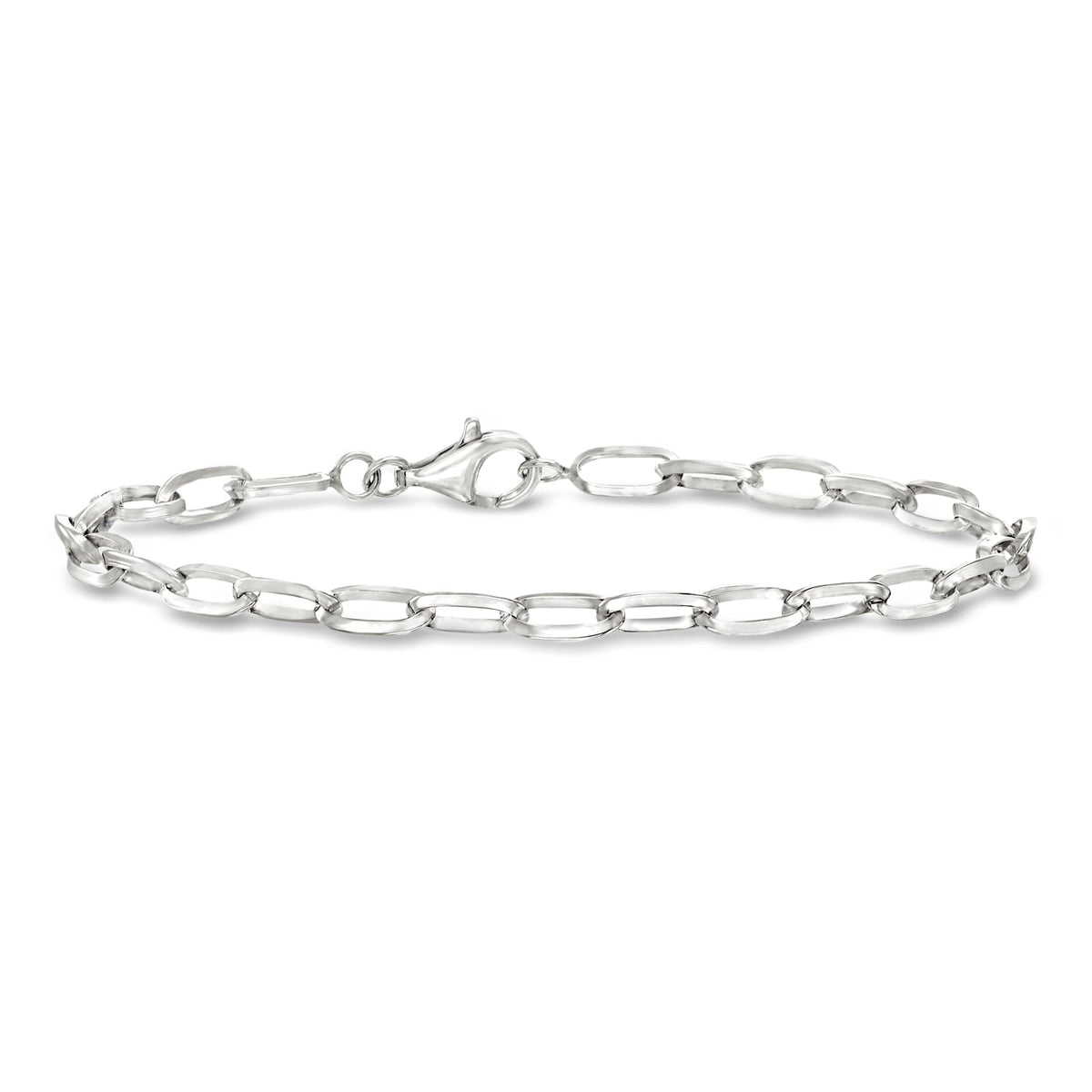 Pulsera de Eslabones Paper Clip Sólida en Plata de Ley 925 — Ross-Simons
