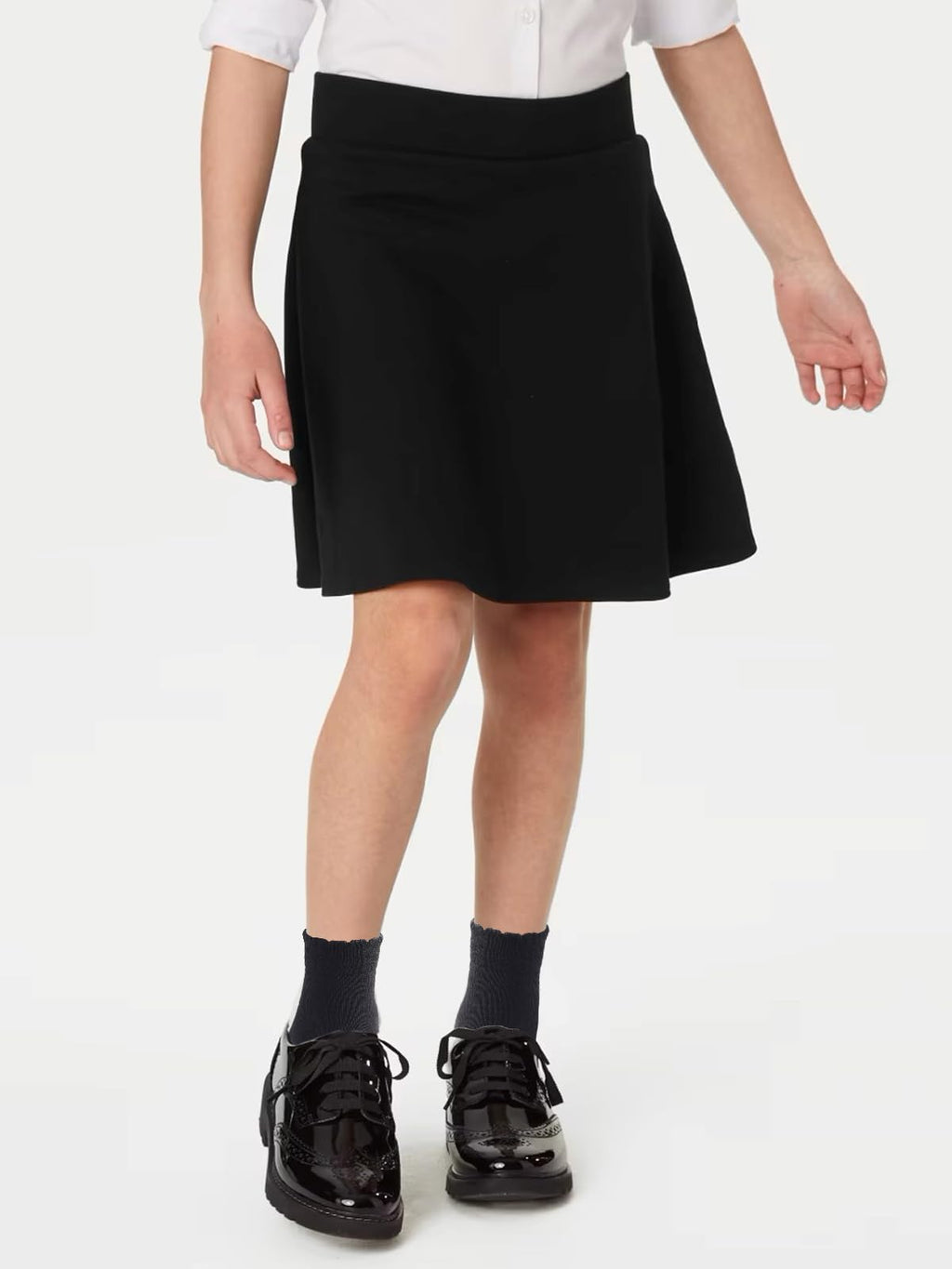 Cotton Day | Calcetines Niña Pack 5 Pares Festoneados Scallop Top Elegantes Negro Algodón Peinado Oeko-Tex Puntera Sin Costuras (4 - 12T)