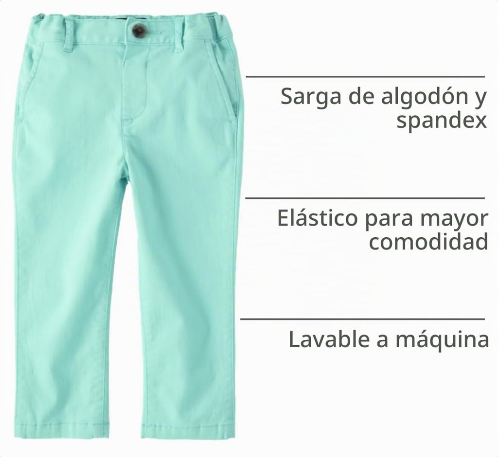 The Children's Place | Pantalón Chino Elástico Ajustado Aguamarina Bebé Niño (6M - 5T)