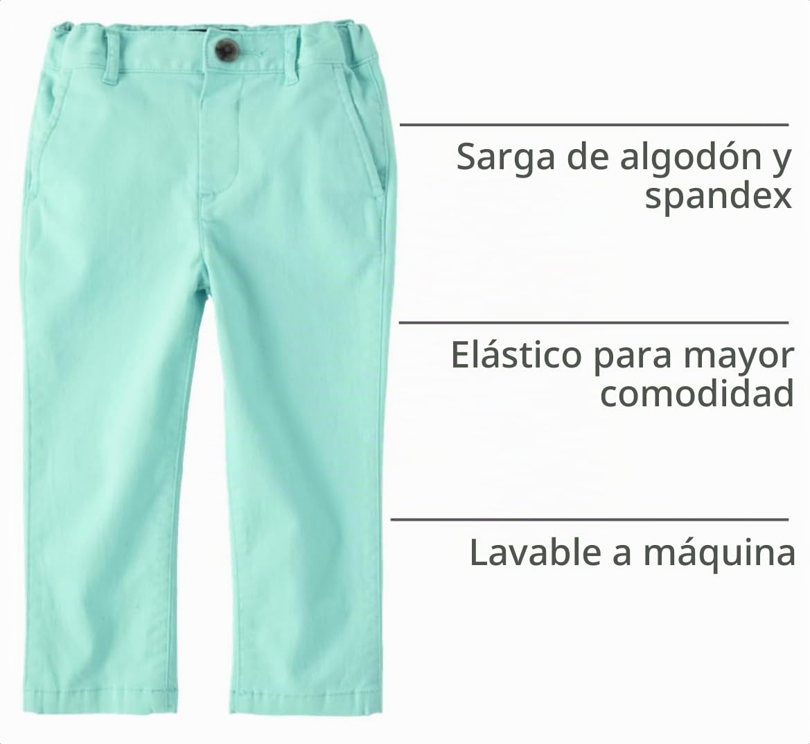 The Children's Place | Pantalón Chino Elástico Ajustado Aguamarina Bebé Niño (6M - 5T)