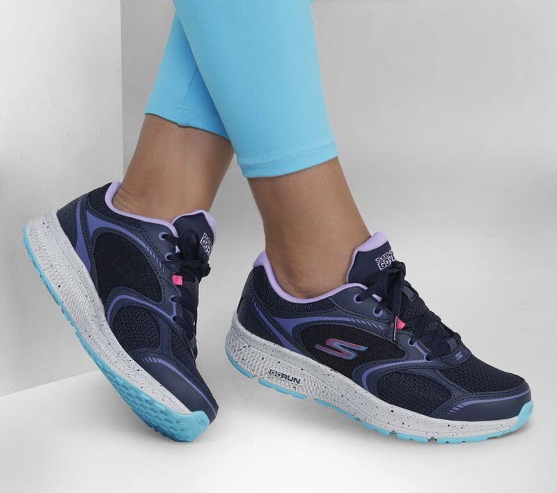 Skechers - Tenis Deportivos Go Run Consistent - Vivid Horizon con Amortiguación para Mujer (Azul Marino/Lavanda)  (Talla Adulta 35 - 41)