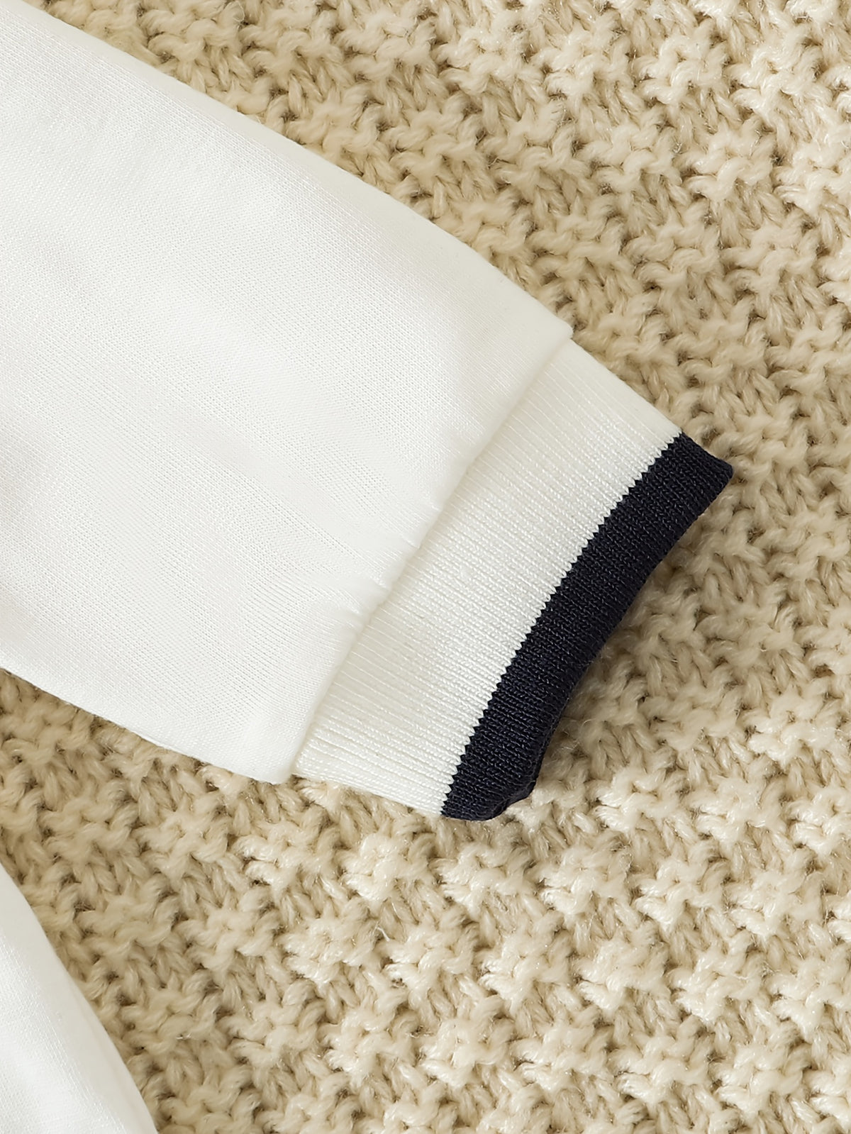 Conjunto de 2 Piezas para Bebé Niño con Pelele de Manga Larga Tipo Polo y Pantalón Largo en Color Blanco y Azul Marino (Traje Formal y Casual de Otoño/Invierno) (0M - 12M)