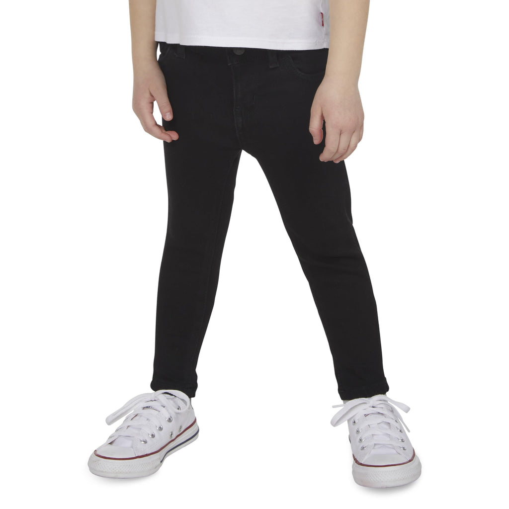 Jean 710 Super Skinny Levi's | Negro Puro + Parche Grafito + Denim Elástico + Cintura Ajustable | Niña (2T - 16T)