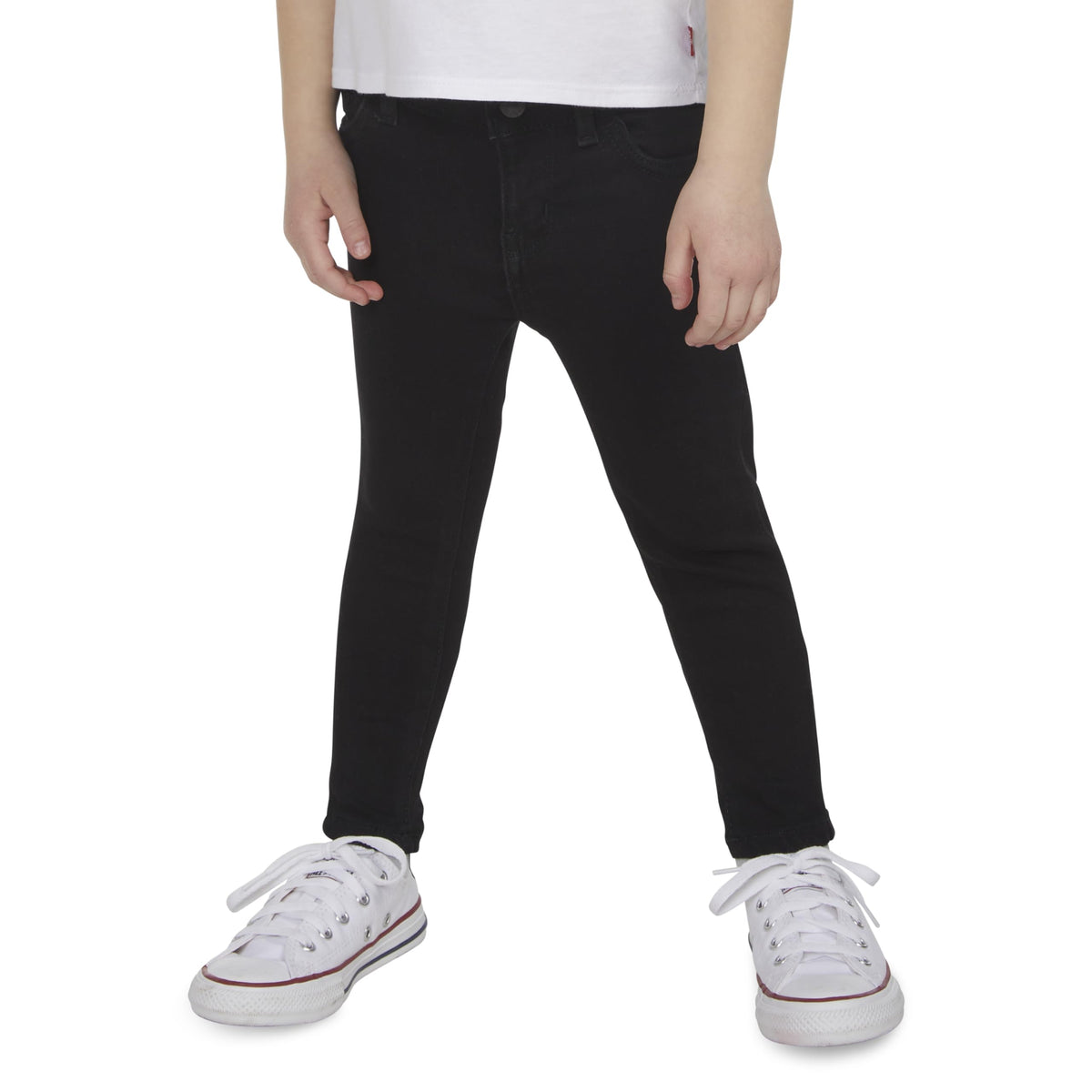 Jean 710 Super Skinny Levi's | Negro Puro + Parche Grafito + Denim Elástico + Cintura Ajustable | Niña (2T - 16T)