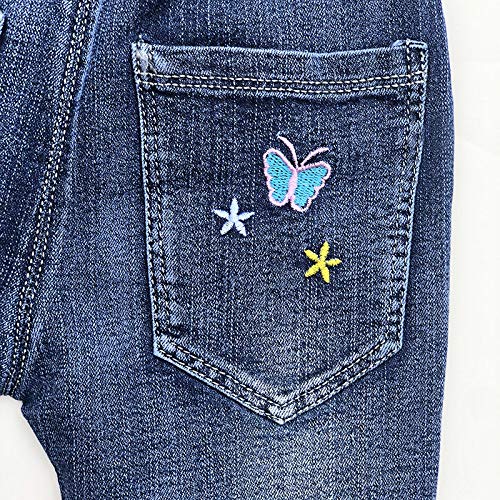 Jean Acampanado para Niña con Mariposas Bordadas