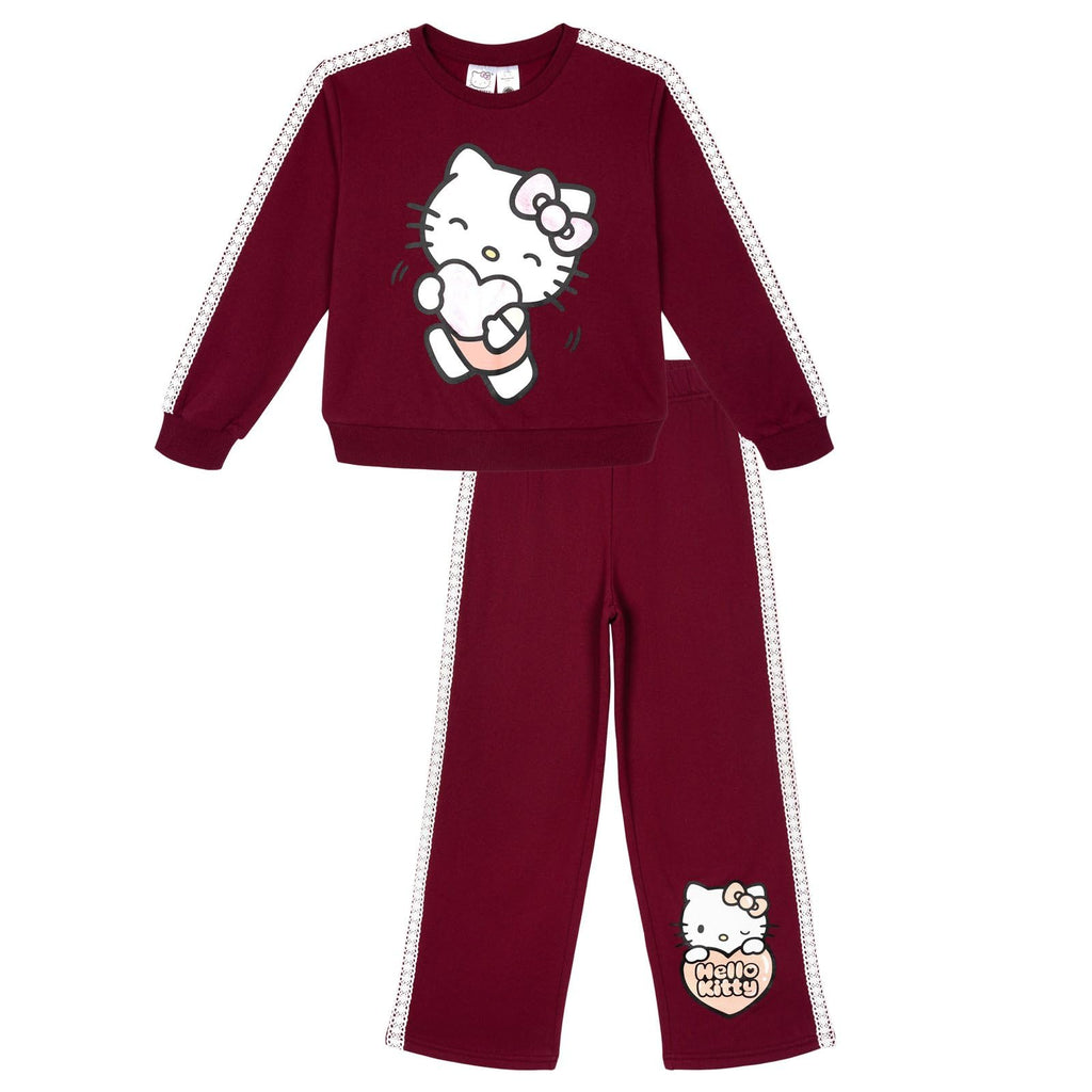 Conjunto Hello Kitty de Felpa para Niña – Sudadera y Pantalón