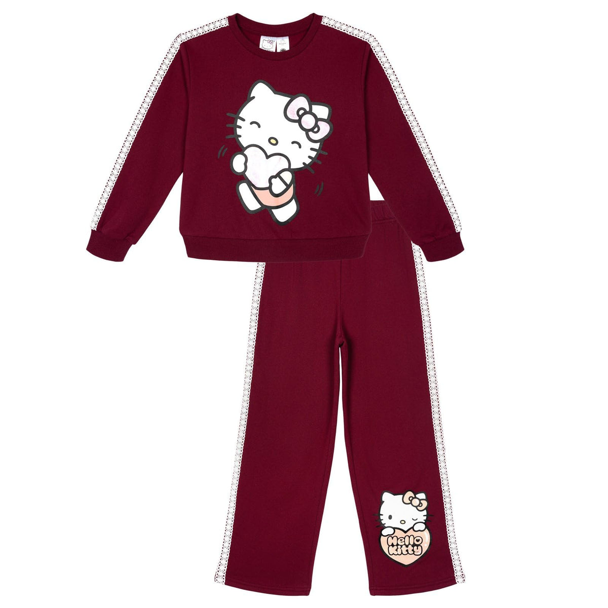 Conjunto Hello Kitty de Felpa para Niña – Sudadera y Pantalón