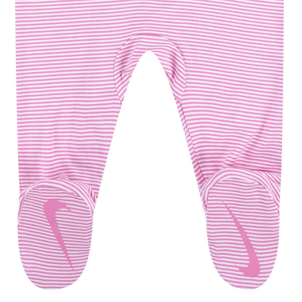 Mono con Pies Manga Larga Nike Essentials | Rayas Rosa Fucsia/Blanco | Playful Pink | Bebé/Niña (Solo 0-3M)