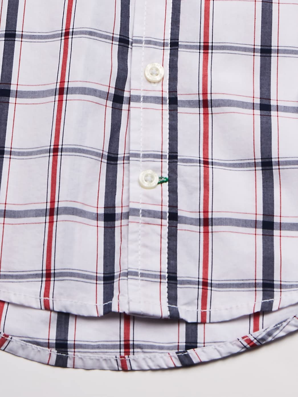 Tommy Hilfiger | Camisa Casual Manga Larga Cuadros Frescos Blanco Marino Niño (8T - 18T)