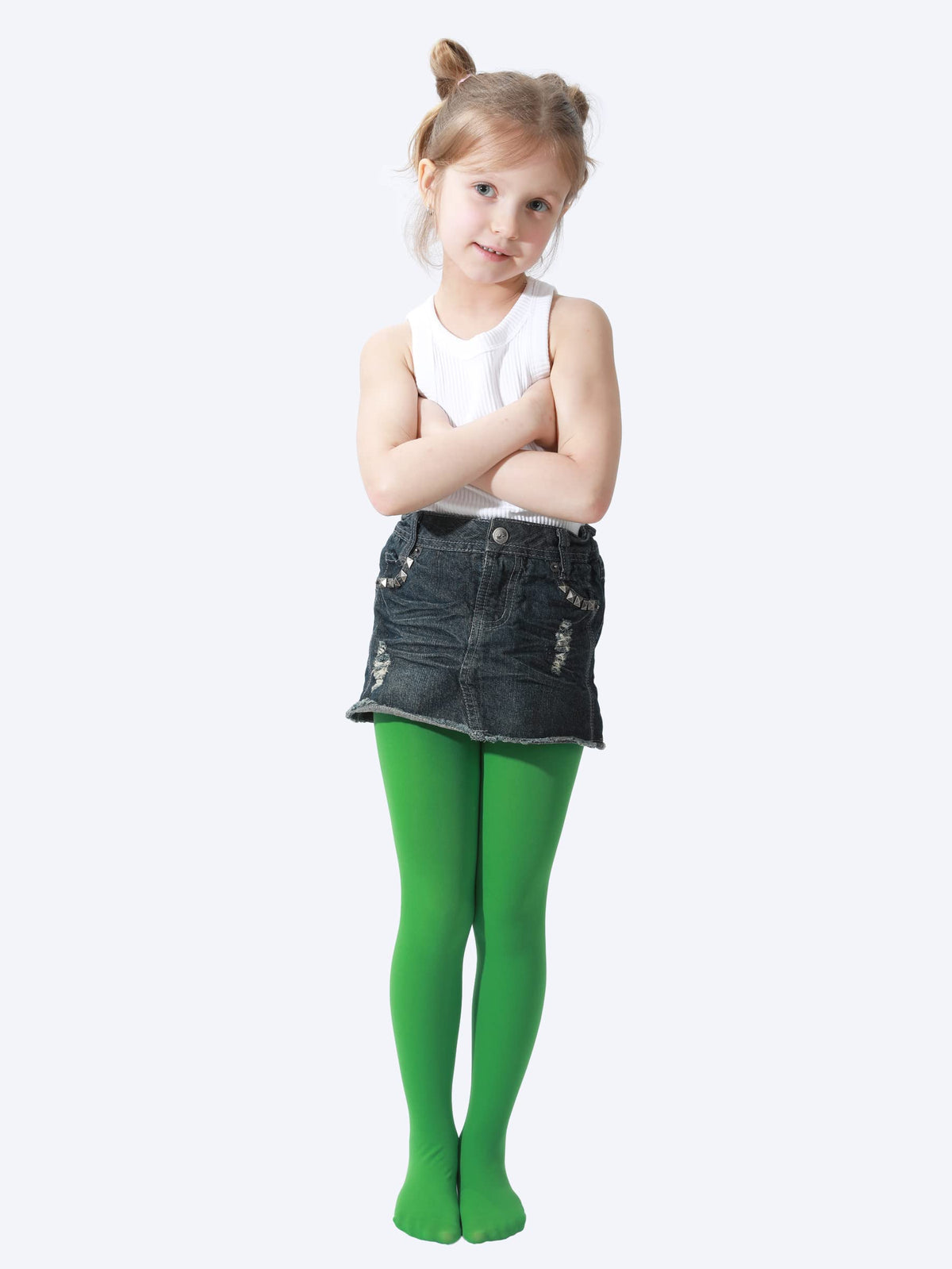Mallas Ballet Nina 1 Par Opaco Ultra Suave Sin Costuras Nailon Elastano Verde Neon Lima Halloween Disfraz San Patricio  (2 - 13T)