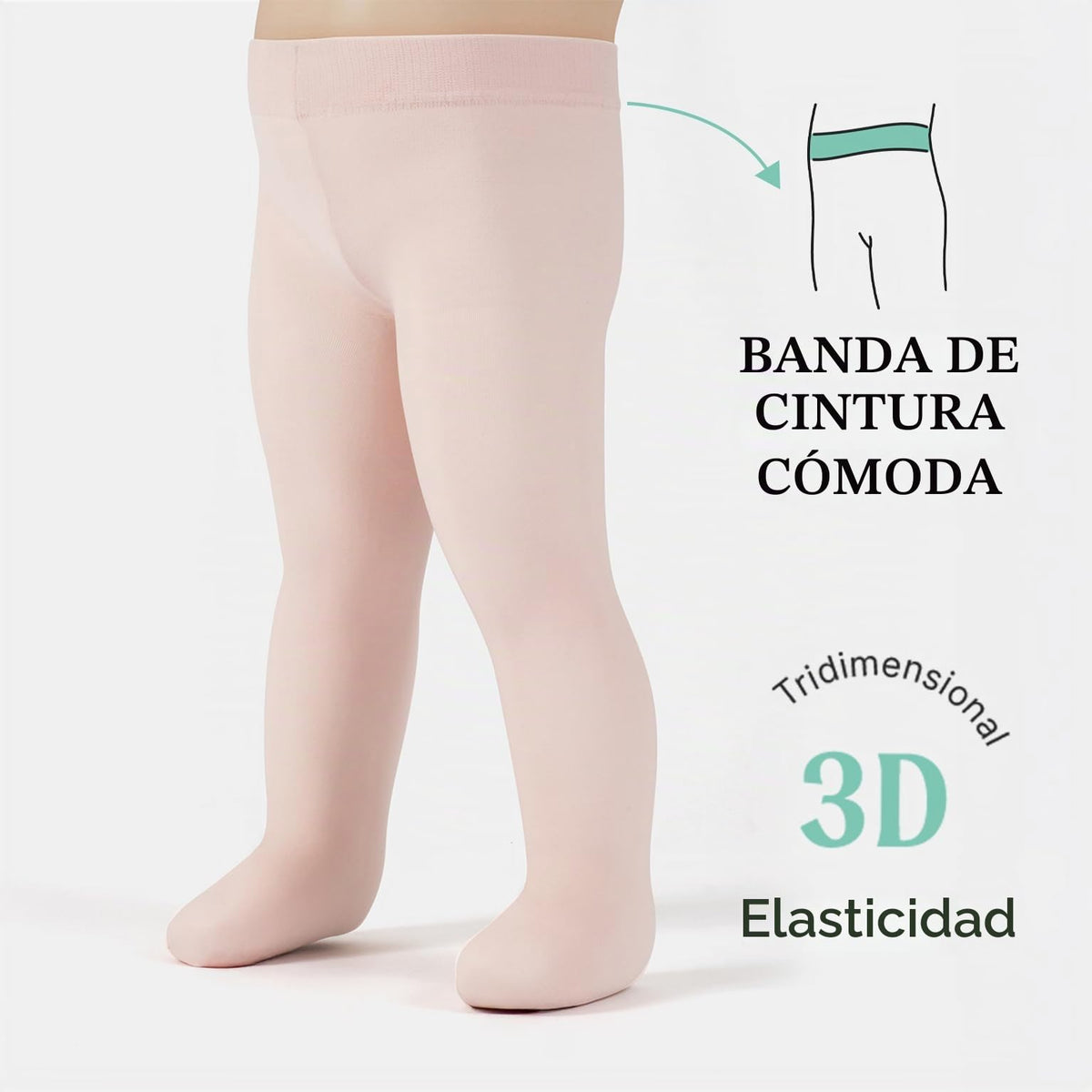 CALZITALY | Pantimedias Bebé Niña Pack 2 Microfibra 40 DEN Semiopacas Blanco Rosa