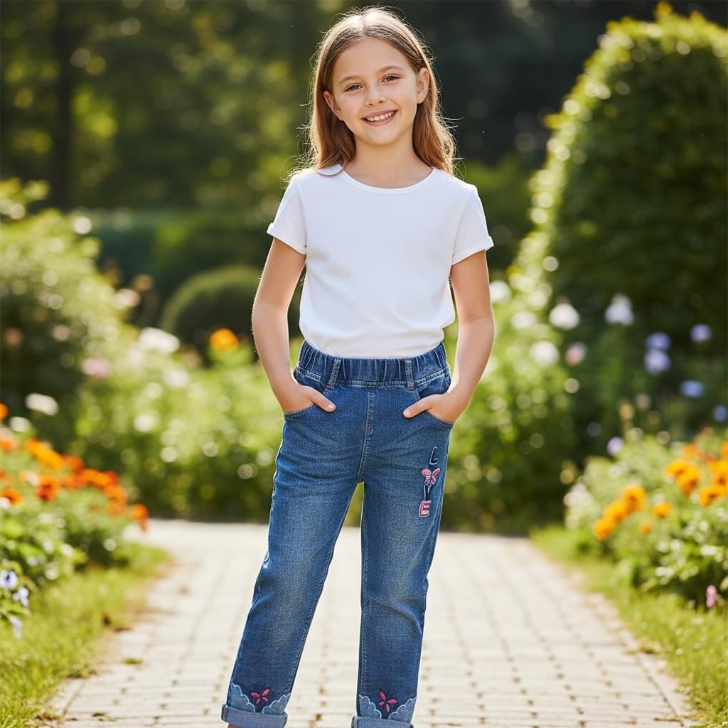 Jean para Niña Bordado LOVE con Mariposas
