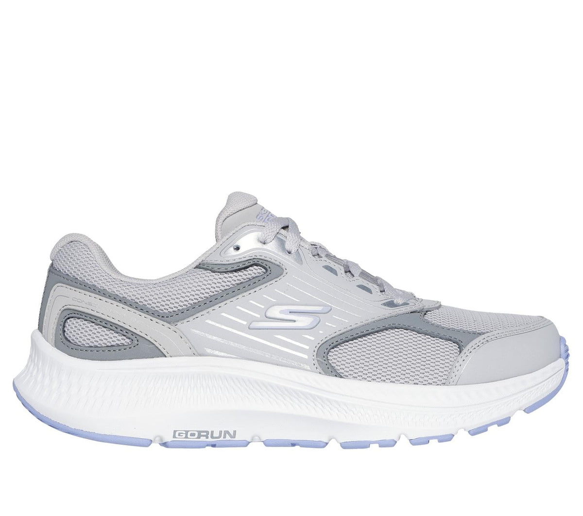 Skechers -Tenis Deportivos Go Run Consistent con Amortiguación Ultraligera para Mujer (Gris/Lila) (Talla Adulta 35 - 41)