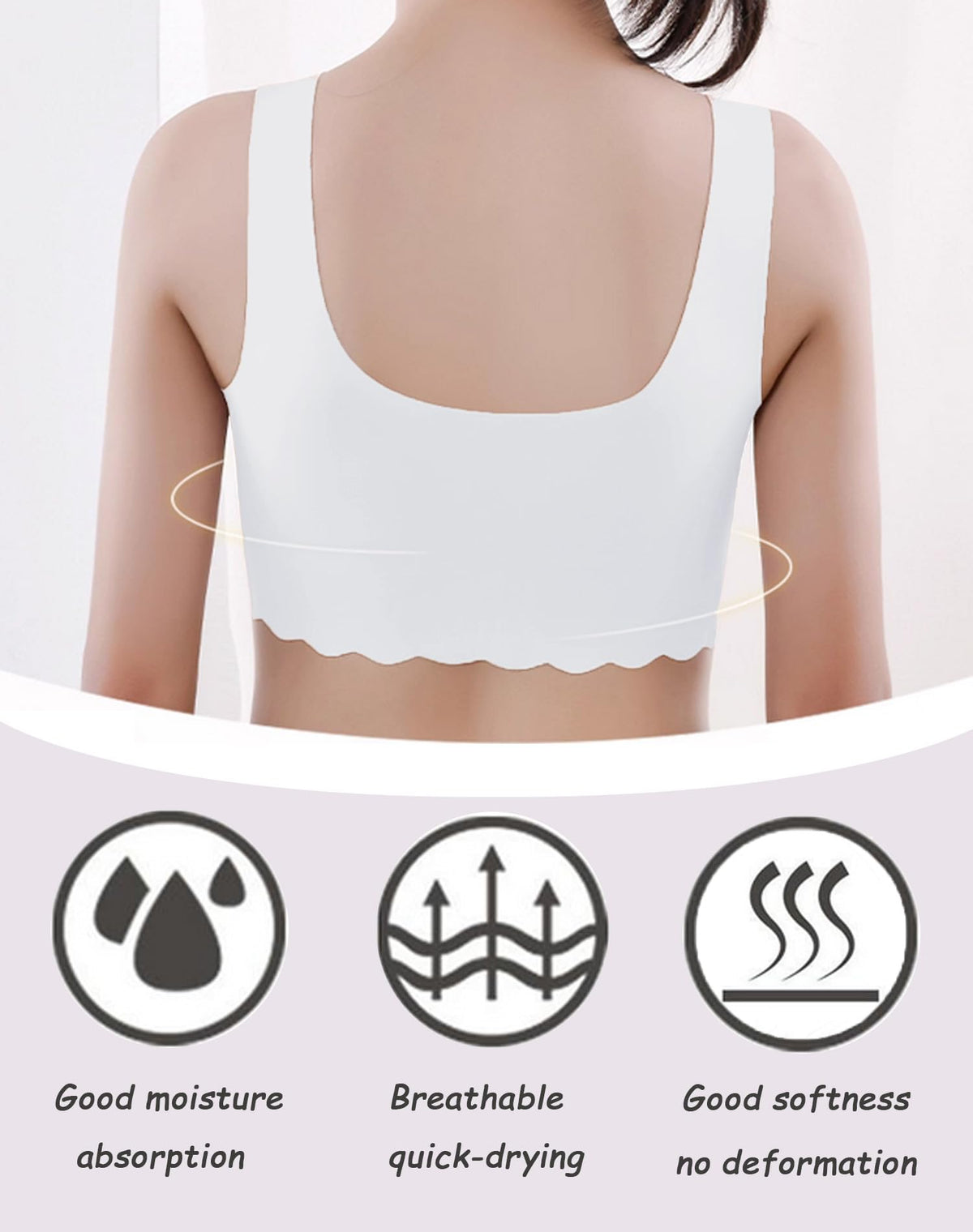 Brasier Sin Costuras Nina Pack 2 | 75% Nailon 25% Elastano | Relleno Extraible | Sin Aro | Borde Festoneado | Blanco + Beige Khaki  (12 - 16T)
