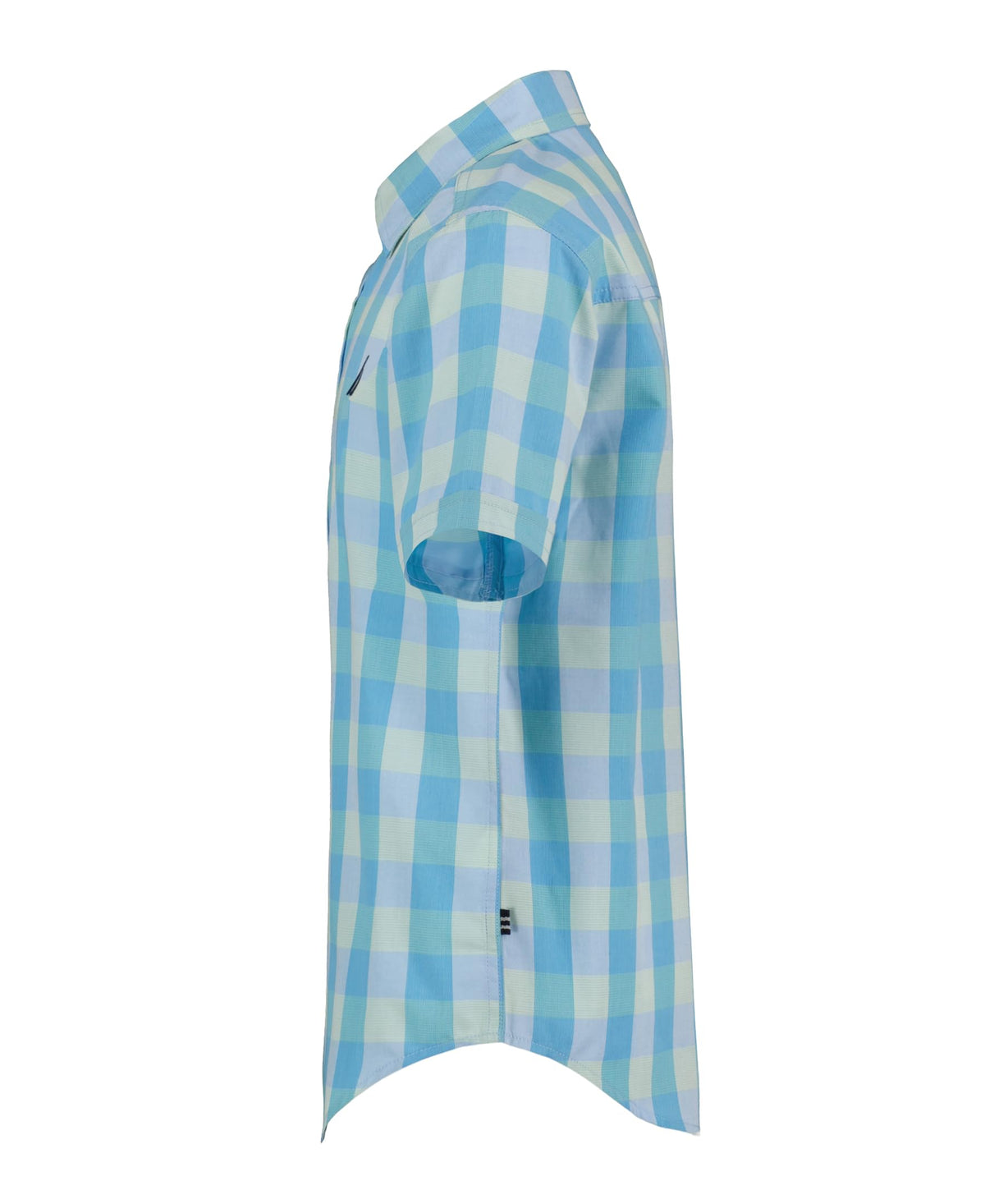 Nautica | Camisa Manga Corta Gingham Turquesa Verde Menta Niño (8T - 16T)
