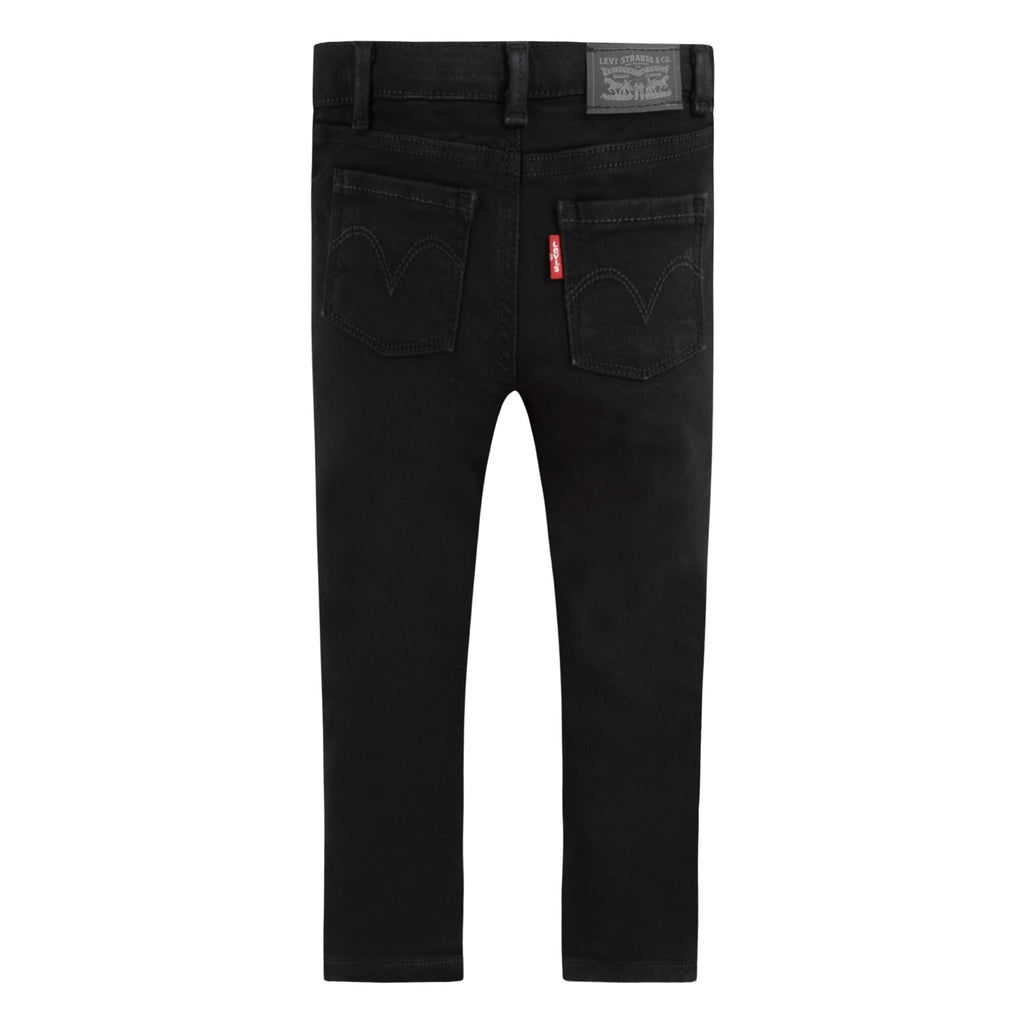 Jean 710 Super Skinny Levi's | Negro Puro + Parche Grafito + Denim Elástico + Cintura Ajustable | Niña (2T - 16T)