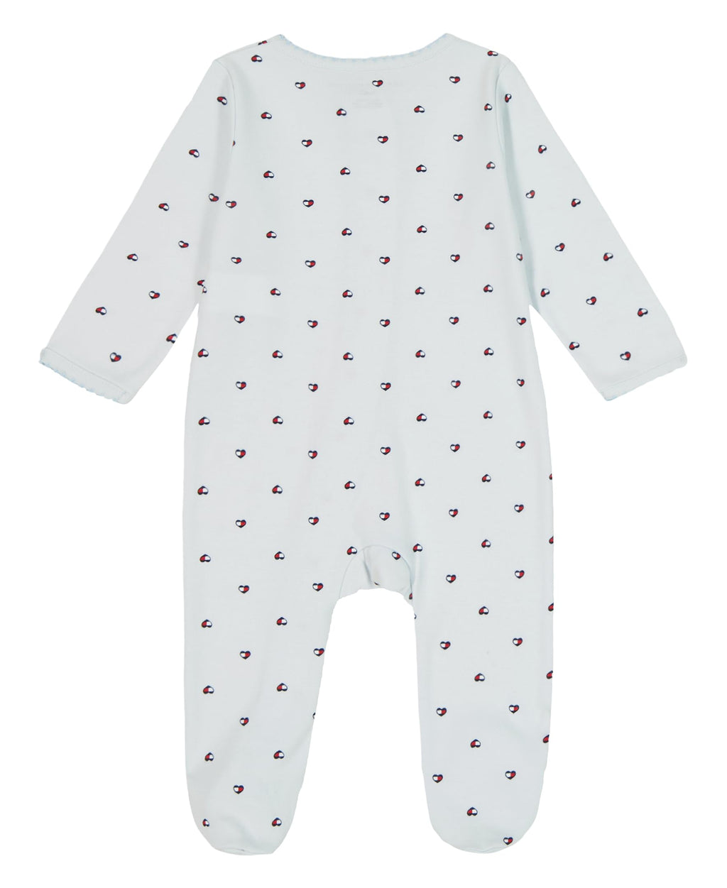 Mono con Pies Manga Larga Tommy Hilfiger | Corazones Bandera Allover | Azul Cielo | Bebé/Niño (0M - 9M)