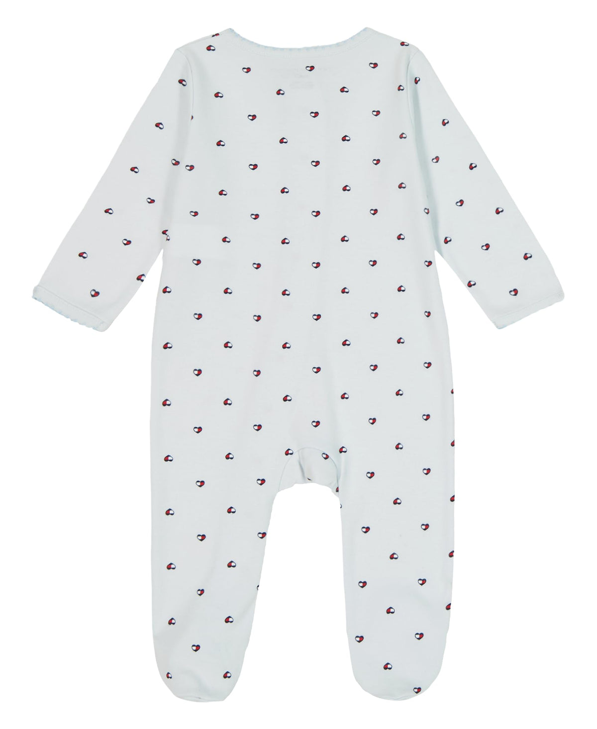 Mono con Pies Manga Larga Tommy Hilfiger | Corazones Bandera Allover | Azul Cielo | Bebé/Niño (0M - 9M)