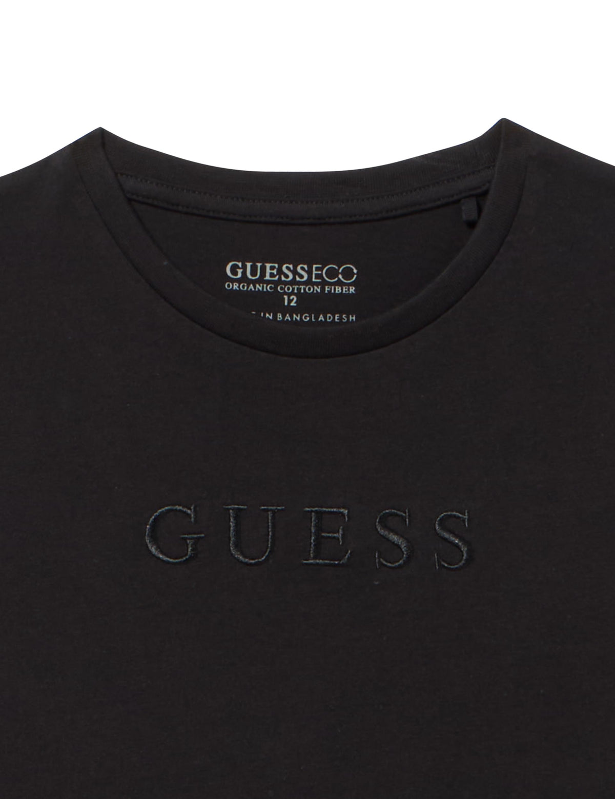 GUESS | Camiseta Algodón Orgánico Logo Bordado Negro Niño (8T - 14T) (Copia)