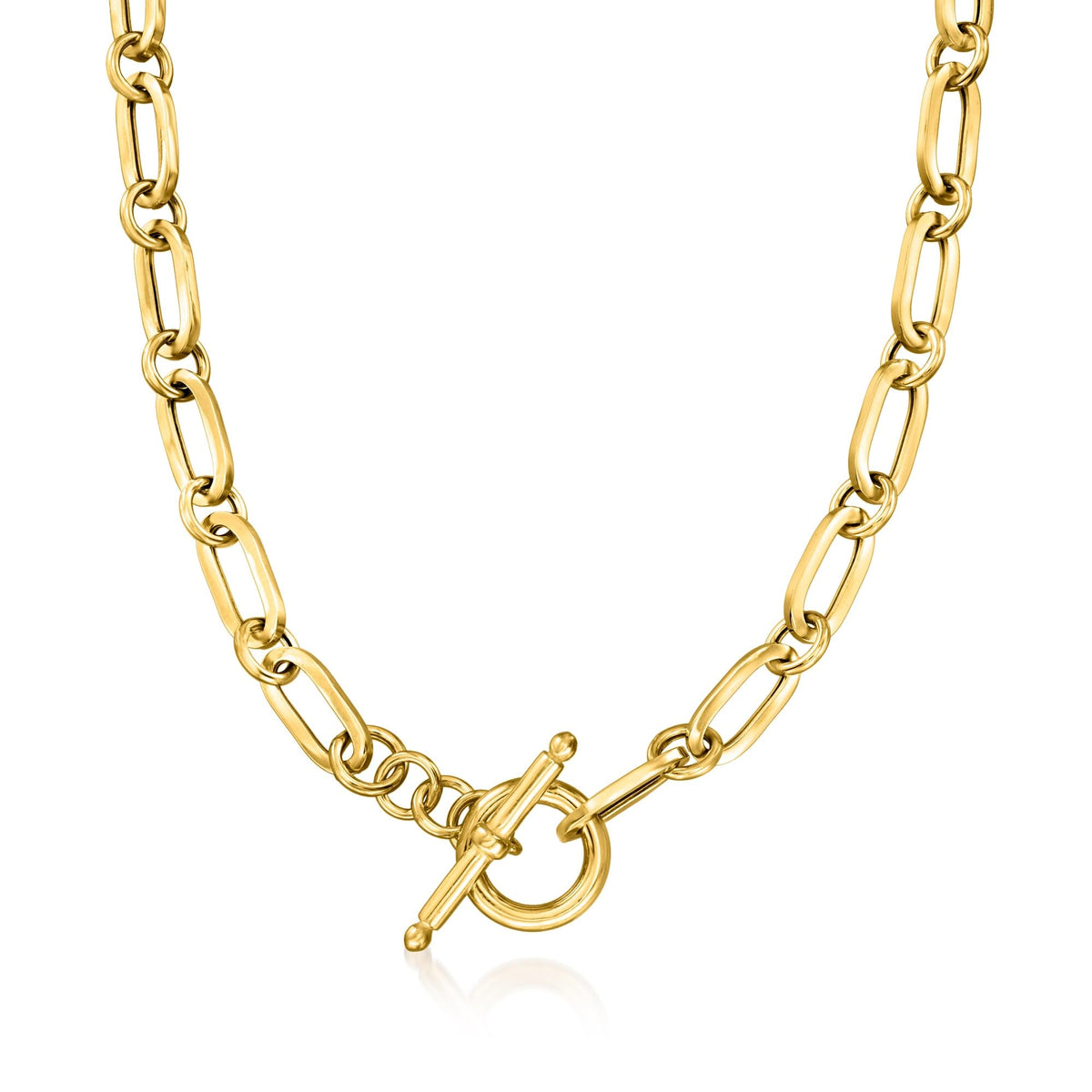 Collar de Eslabones Paper Clip · Oro 18K sobre Plata Esterlina — Ross-Simons