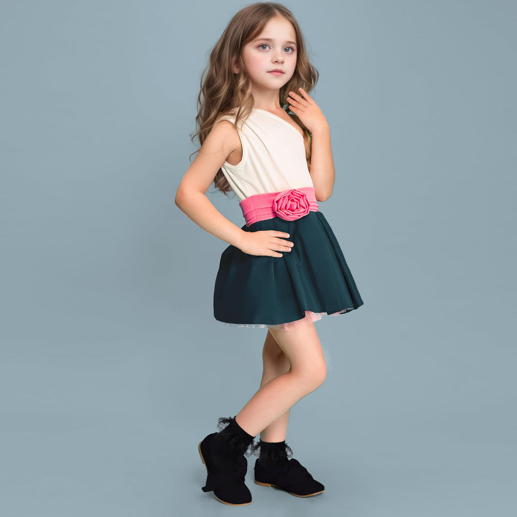 Pistha | Calcetines Nina Pack 3 Pares Volantes Encaje Doble Capa Negro Tobillero Algodon Princesa Uniforme Oscuro Boda (1 - 15T)