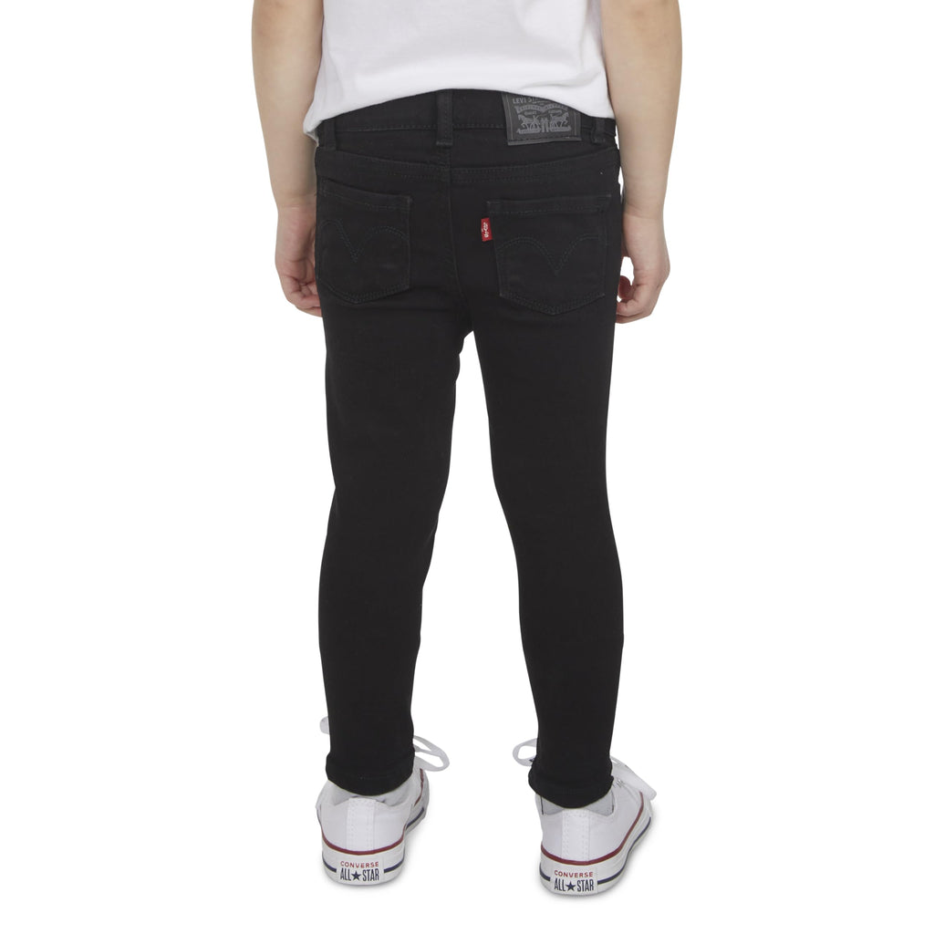 Jean 710 Super Skinny Levi's | Negro Puro + Parche Grafito + Denim Elástico + Cintura Ajustable | Niña (2T - 16T)