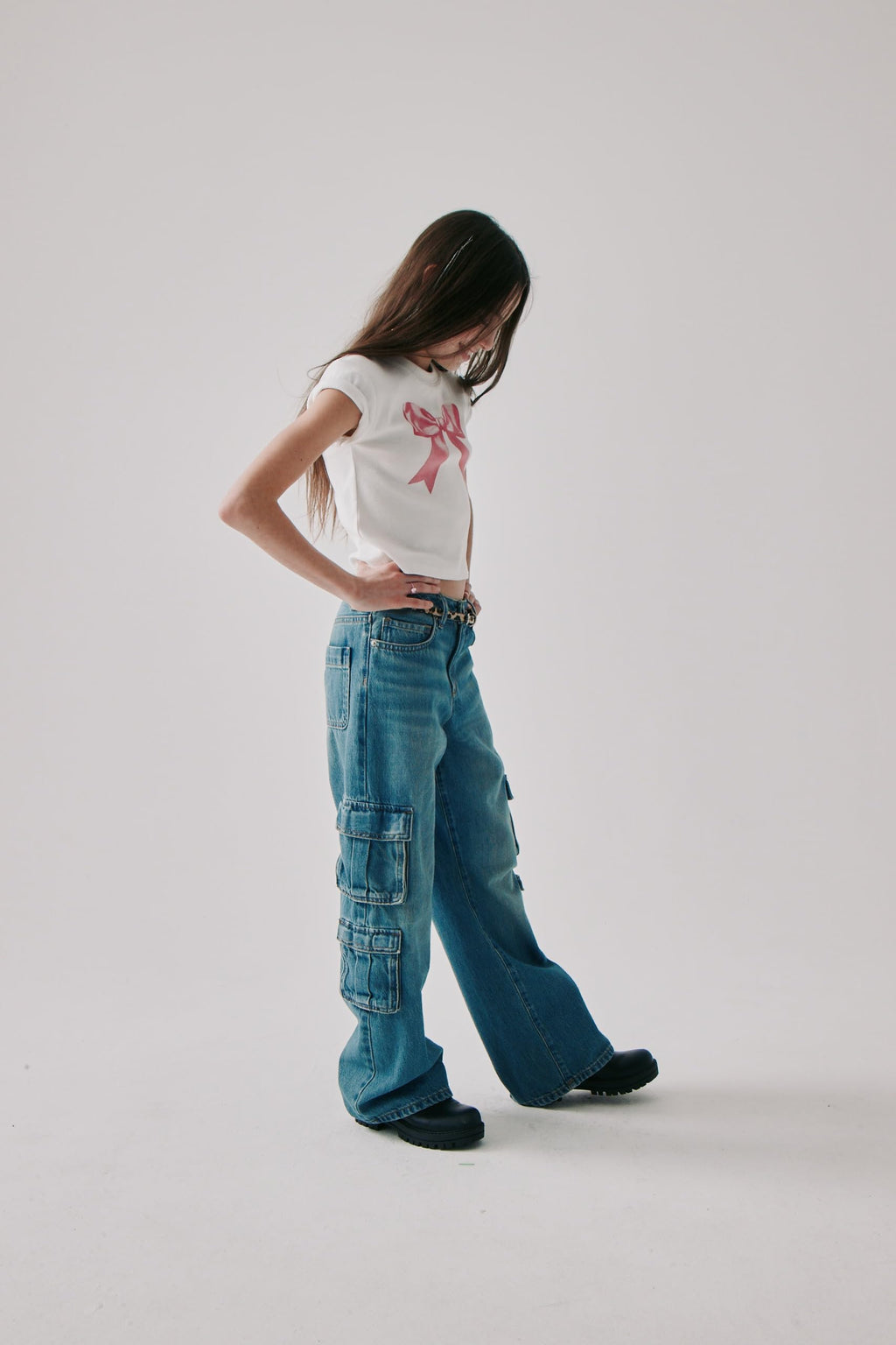 Jean Cargo Baggy The Children's Place | Orchard Wash + Bolsillos Cargo Amplios + Ajuste Holgado | Niña (4T - 16T)