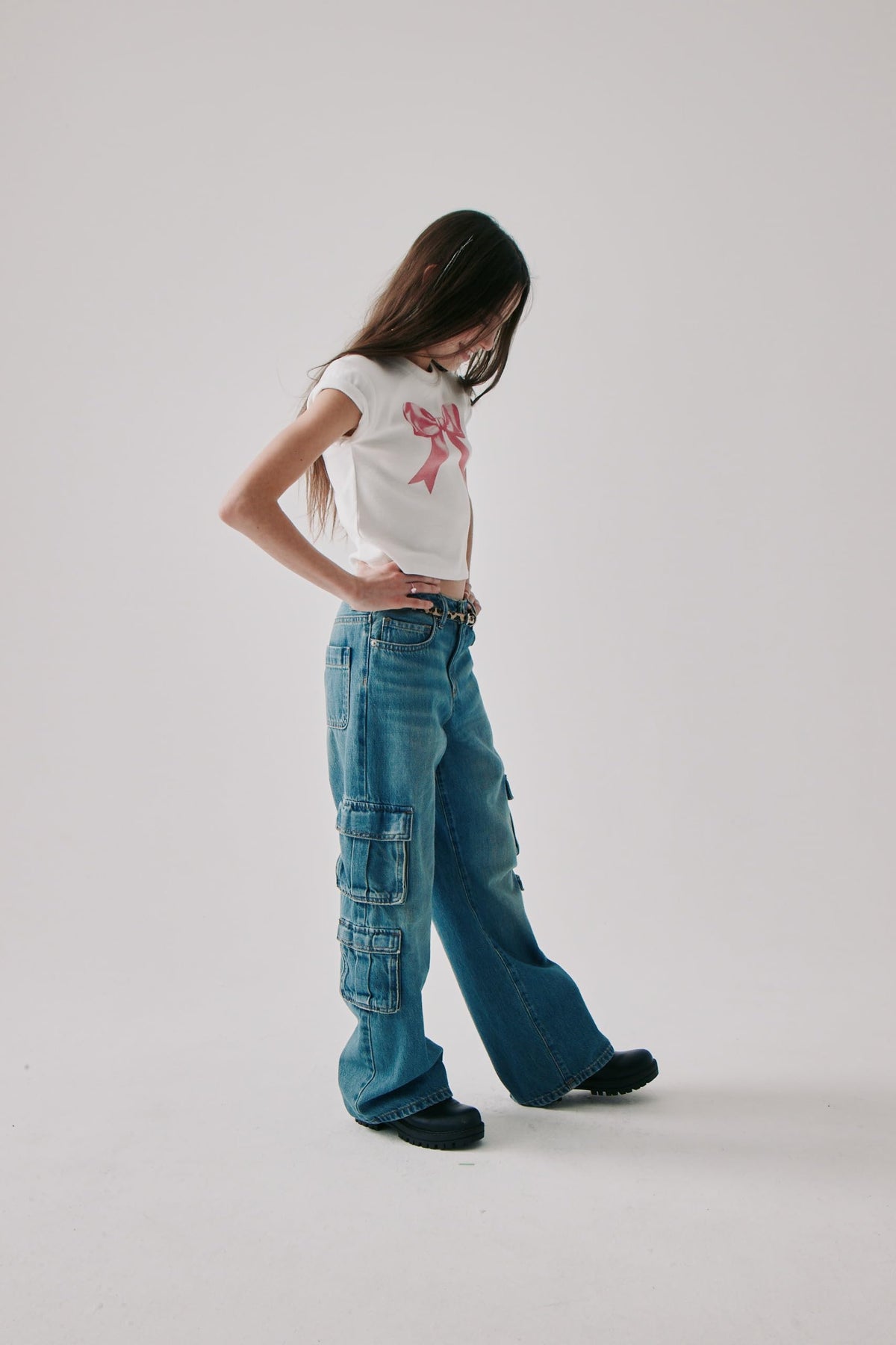 Jean Cargo Baggy The Children's Place | Orchard Wash + Bolsillos Cargo Amplios + Ajuste Holgado | Niña (4T - 16T)