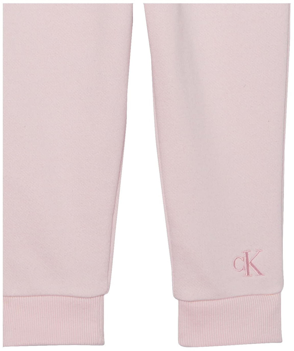 Calvin Klein Conjunto 2 Piezas Niña | Hoodie Estampado Logo CK Blanco + Jogger Rosa Bebé — 60% Algodón 40% Poliéster • CK Jeans