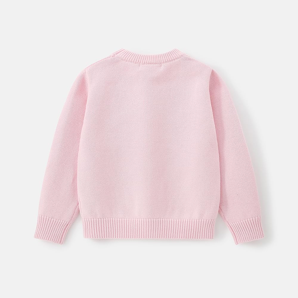 Conjunto 2 Piezas para Niña: Suéter Rosa con Gatito 3D y Jean Acampanado con Mariposas y Encaje