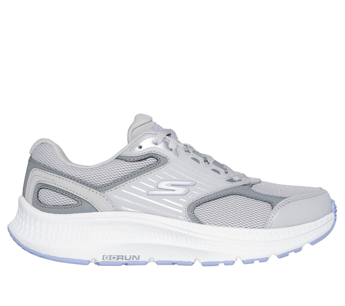 Skechers -Tenis Deportivos Go Run Consistent con Amortiguación Ultraligera para Mujer (Gris/Lila) (Talla Adulta 35 - 41)
