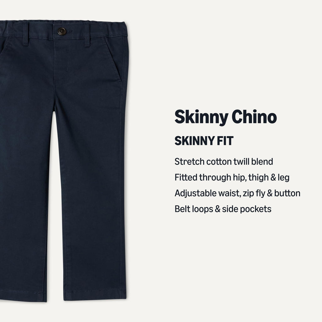 Amazon Essentials Pantalón Chino Niño | Azul Marino • Ajustado • Cintura Elástica