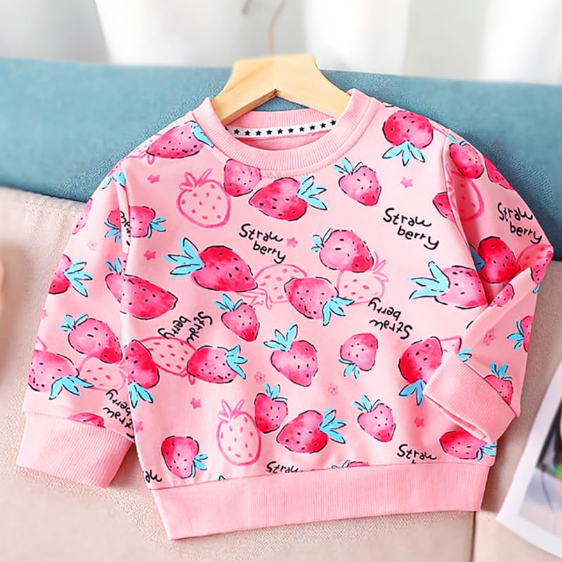 Conjunto 2 Piezas para Niña: Sudadera Rosa Fresas Allover y Jeans con Fresas Bordadas