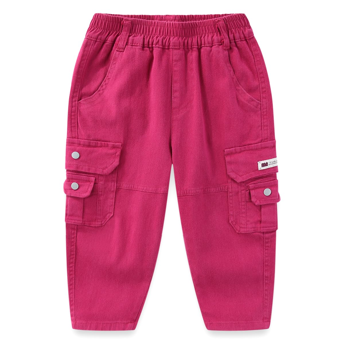 Conjunto 3 Piezas para Niña: Crop Top “Lovely Girls” con Lazo 3D, Camiseta Blanca y Pantalon Cargo Fucsia