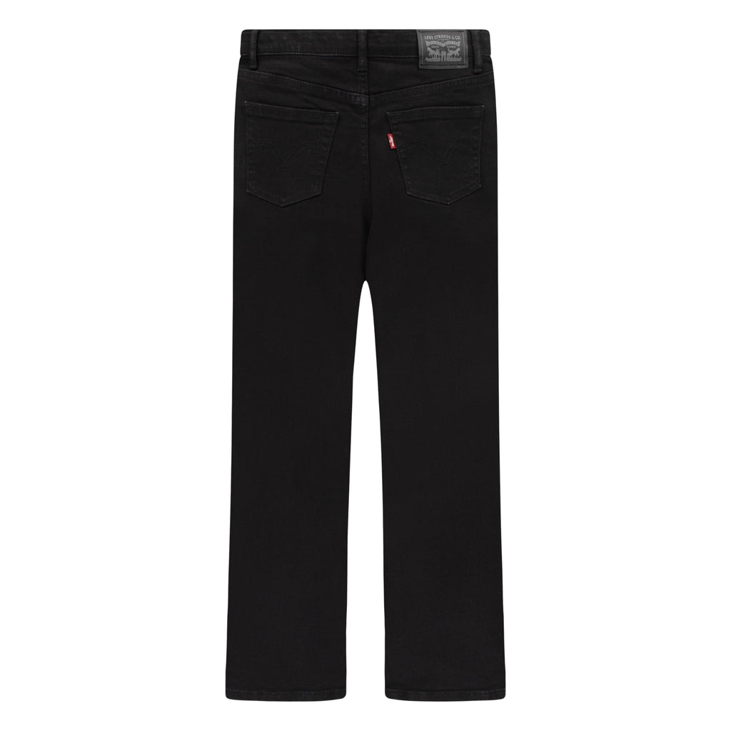 Jean Bootcut Tiro Alto Levi's | Negro Jet Black + Parche Grafito + Cintura Ajustable | Niña (4T - 16T)